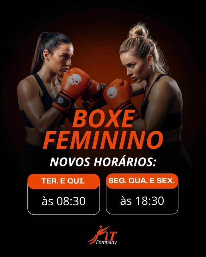 Post com os horários do boxe feminino